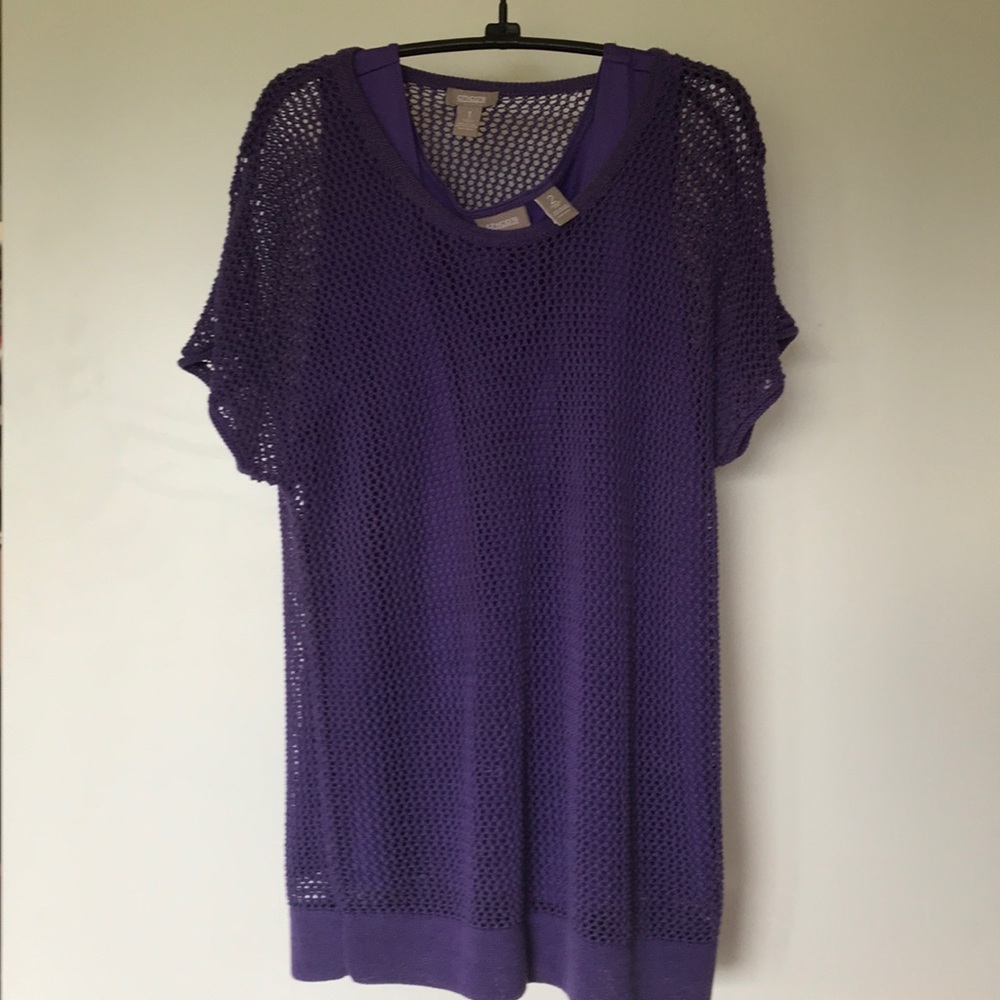 Knit top with matching shell